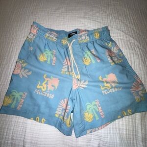 RQD Blue Patterned Swim Shorts
